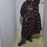 JULIA HEUER  PAX HANDPLEATED DRESS IN RUBY ROMAN