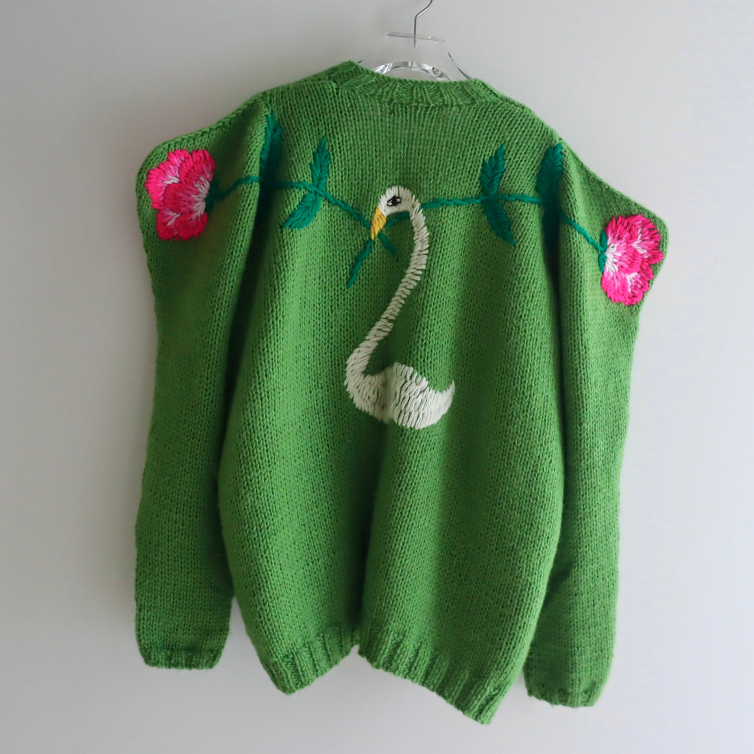 SOFIO GONGLI WAVE KNIT CARDIGAN GREEN “B“