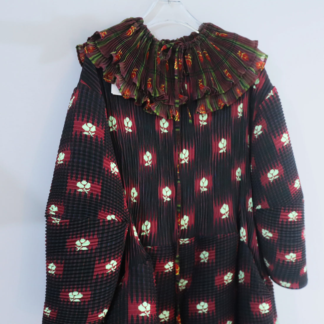 JULIA HEUER  PAX HANDPLEATED DRESS IN RUBY ROMAN