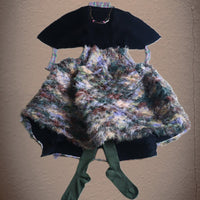JULIA HEUER  KENZA PLEATED FURRY SKIRT IN AMBER INGRID