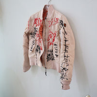 VAVA DUDU  EMBROIDERY MA-1 JACKET PINK BEIGE (A)