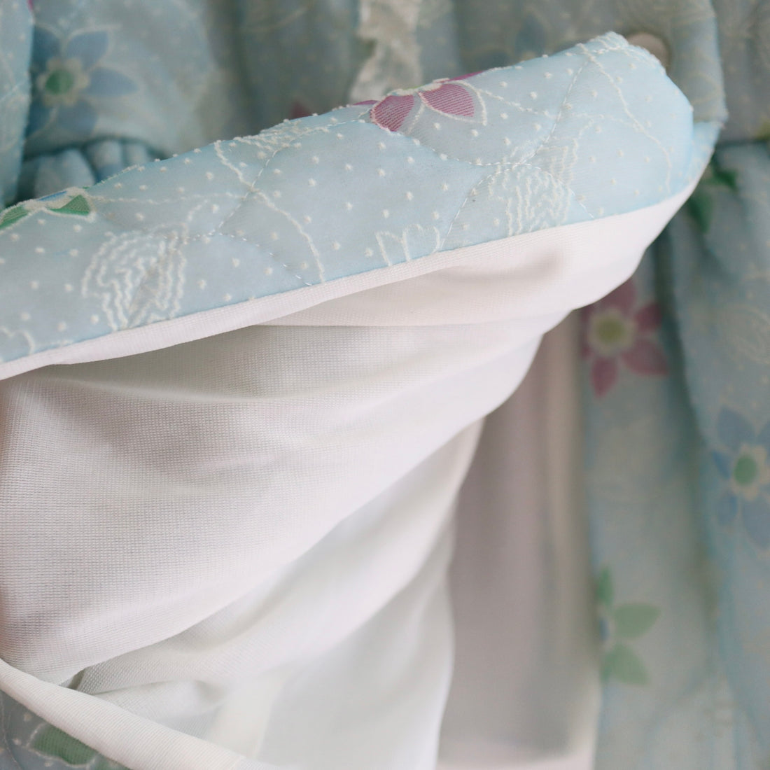 ANIGIG  PUDDING COAT SHORT FLOWER×LIGTH BLUE