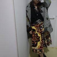 CHOPOVA LOWENA  VELVET CAT MIDI CARABINER SKIRT