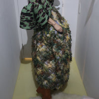 JULIA HEUER  KENZA PLEATED FURRY SKIRT IN AMBER INGRID