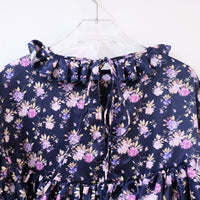 ANIGIG  FLORIS DRESS FLOWER NAYV x PINK LAVENDER