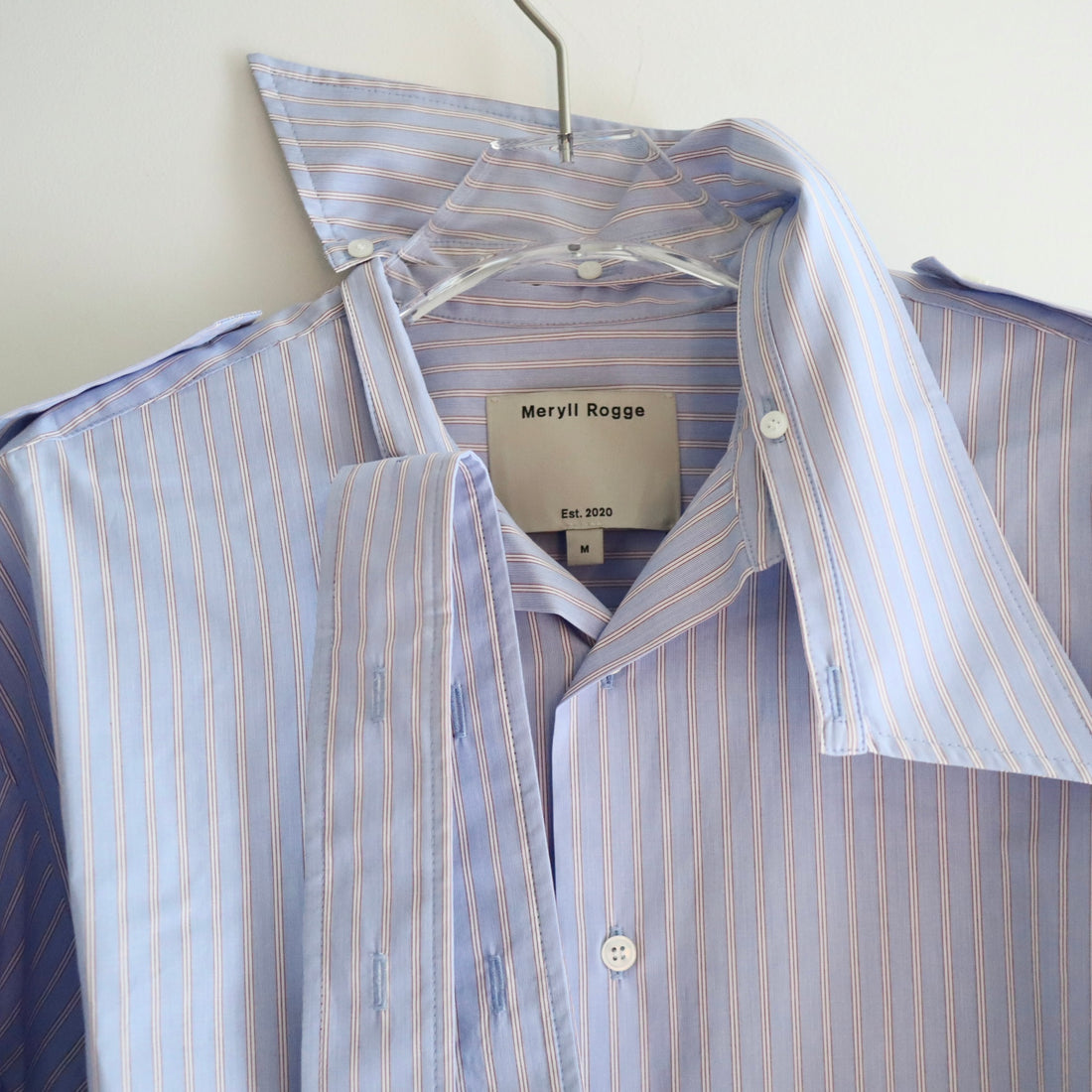MERYLL ROGGE  DECONSTRUCTED SHIRT PALE BLUE