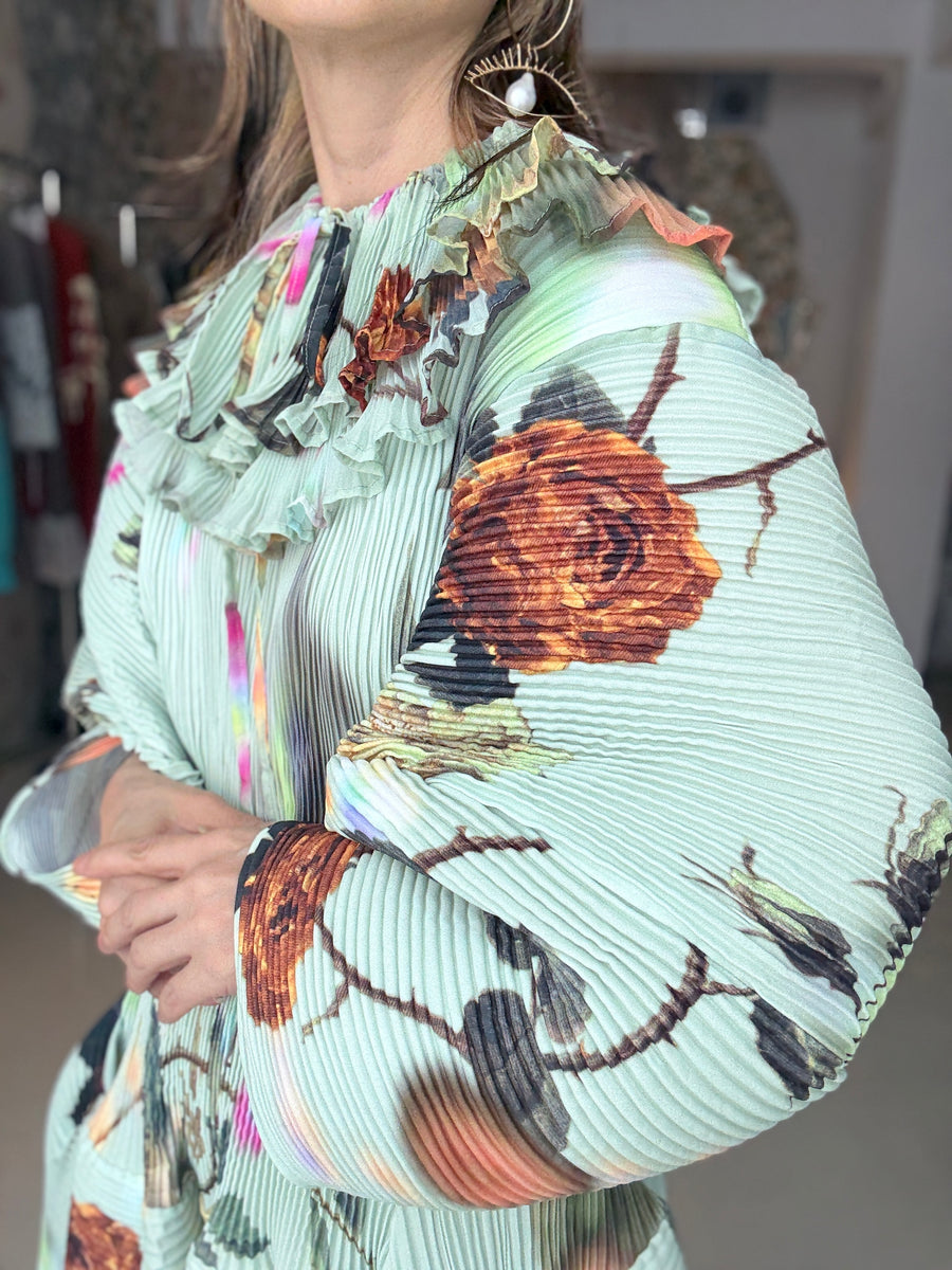 JULIA HEUERPOLLUX HANDPLEATED TOP IN EDWARD