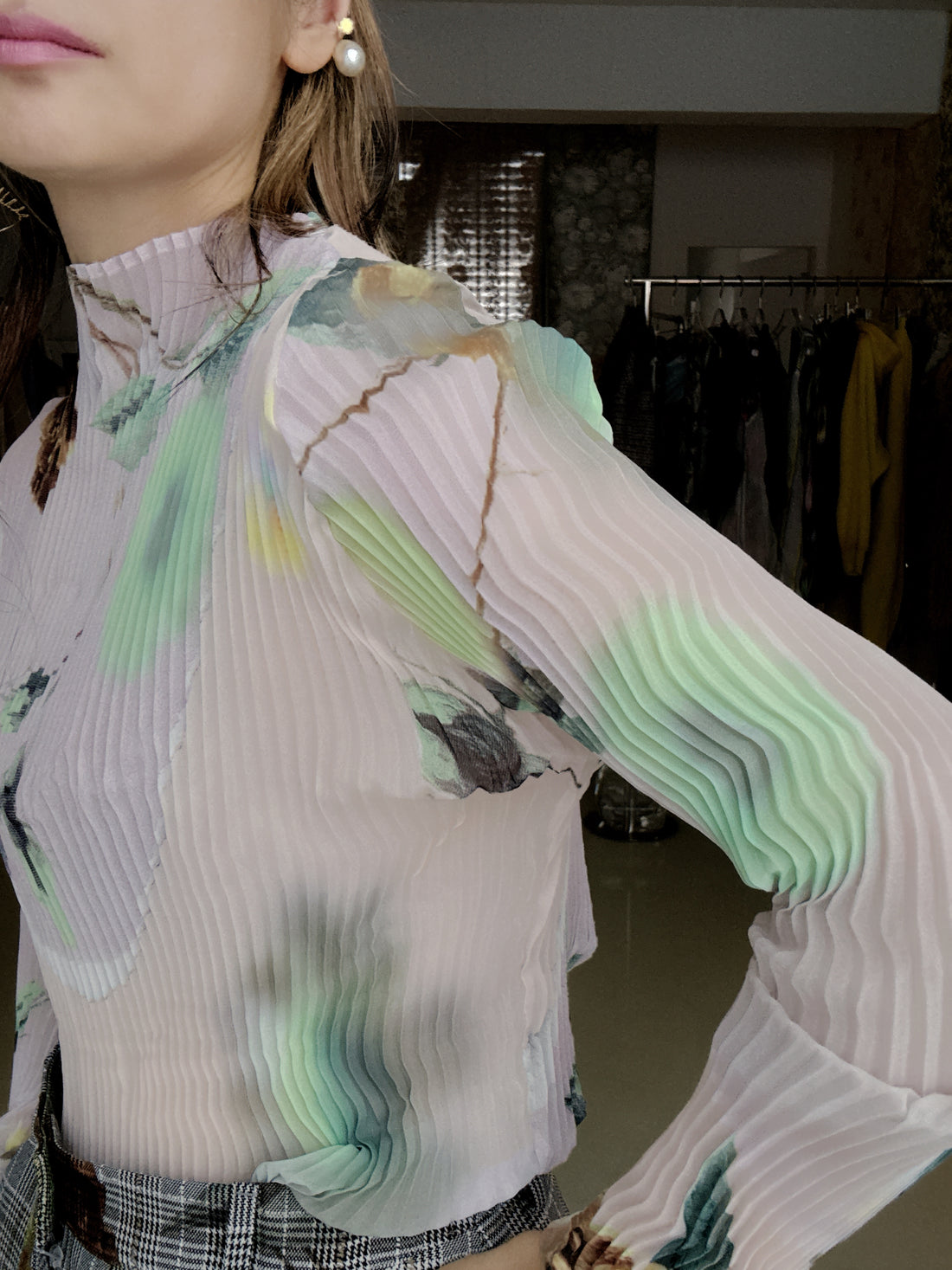 JULIA HEUER  LEE PLEATED TOP IN EDWARD PINK