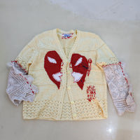 VAVA DUDU  EMBROIDERY CARDIGAN YELLOW