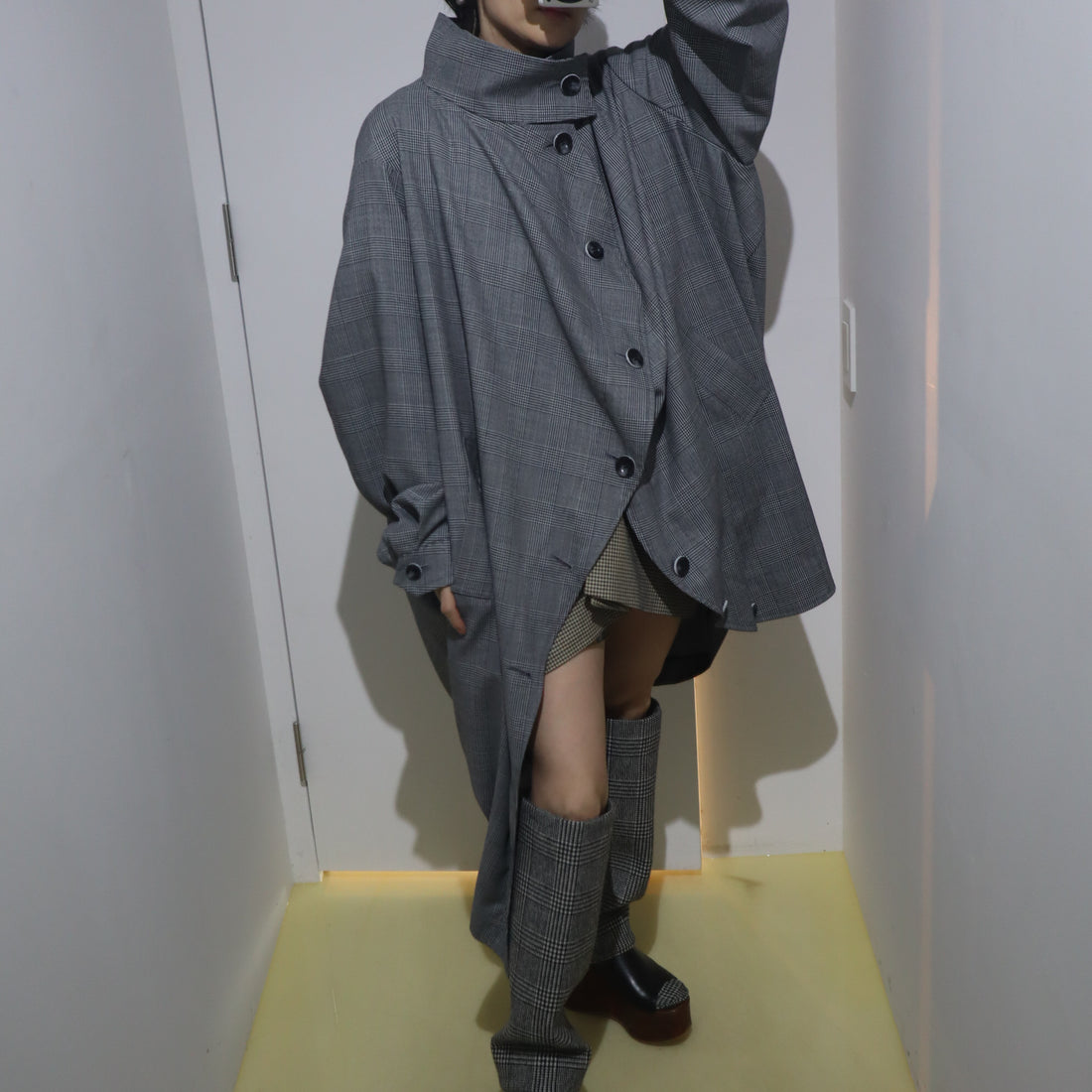 ANREALAGE   BALL STAND COLLAR COAT