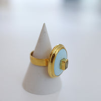 SOFIO GONGLI  STONE RING "YELLOW TOURMALINE"