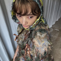＜EXCLUSIVE＞JULIA HEUER  KNOX PLEATED FURRY DRESS IN AMBER INGRID