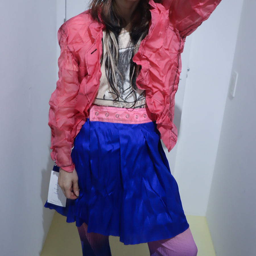 NONG RAKWRAP SNAP PLEATED CONTRAST SKIRT