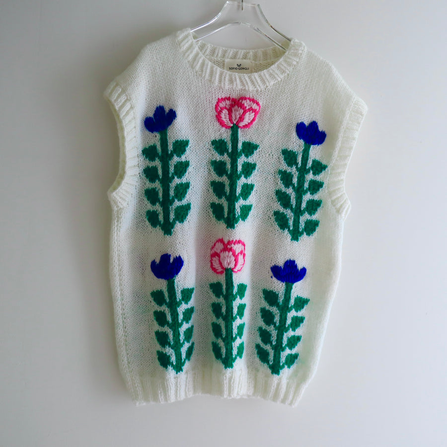 SOFIO GONGLIKNIT VEST WHITE