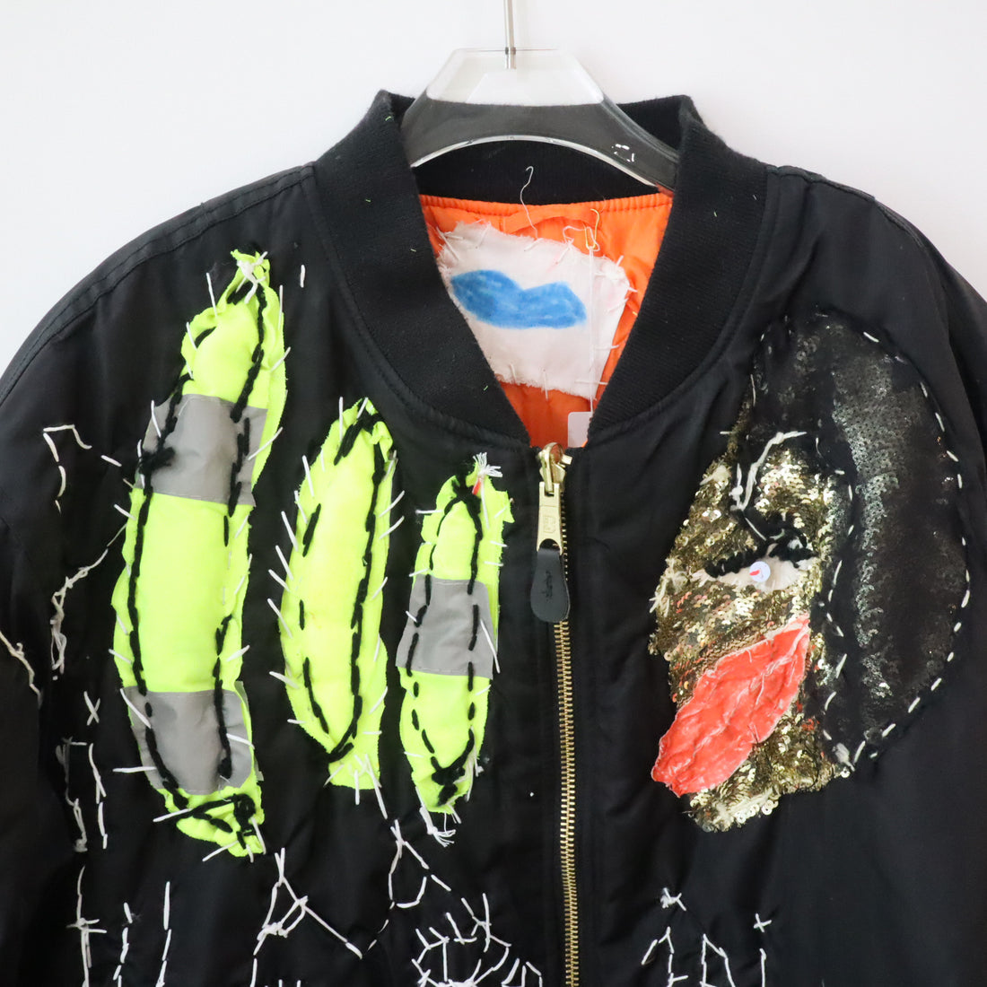 VAVA DUDU  EMBROIDERY MA-1 JACKET BLACK (A)