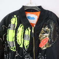 VAVA DUDU  EMBROIDERY MA-1 JACKET BLACK (A)