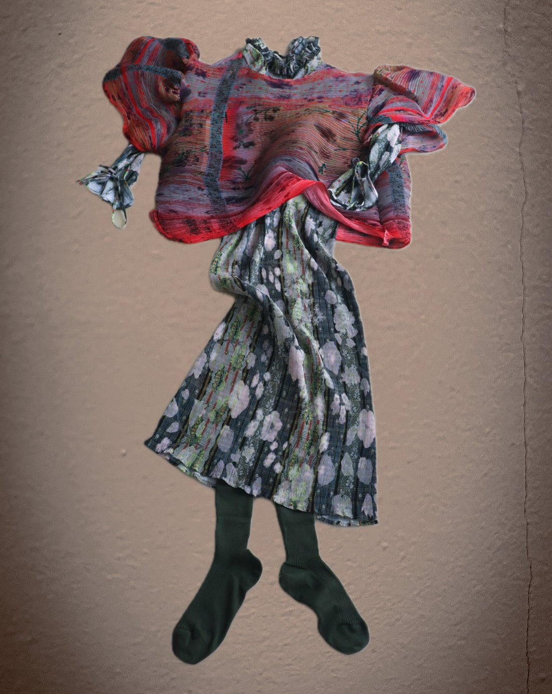 JULIA HEUER  HUXLEY SMOCK PLEATED DRESS IN BRUNO