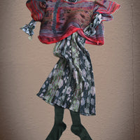 JULIA HEUER  HUXLEY SMOCK PLEATED DRESS IN BRUNO
