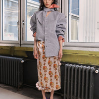 MERYLL ROGGE  LONG SLIPSKIRT W/RUFFLES