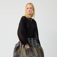 JULIA HEUER  RANA HANDPLEATED TOP IN BLACK