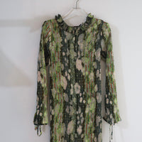 JULIA HEUER  HUXLEY SMOCK PLEATED DRESS IN BRUNO