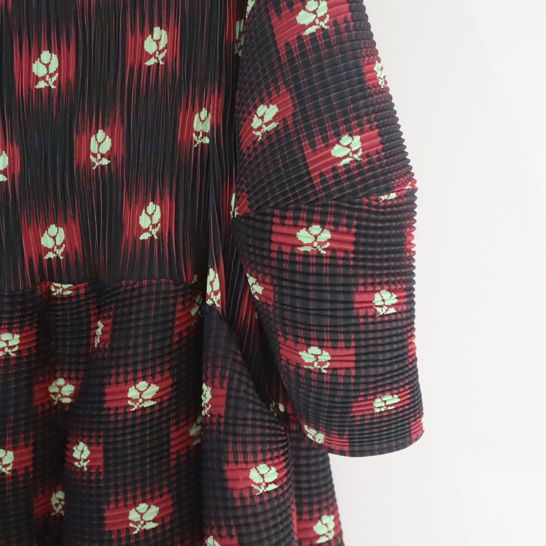 JULIA HEUER  PAX HANDPLEATED DRESS IN RUBY ROMAN