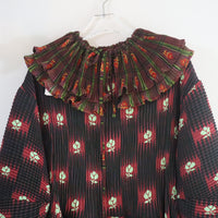 JULIA HEUER  PAX HANDPLEATED DRESS IN RUBY ROMAN