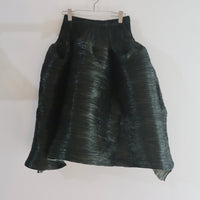 JULIA HEUER  KENZA HANDPLEATED SKIRT IN MOSS METALLIC