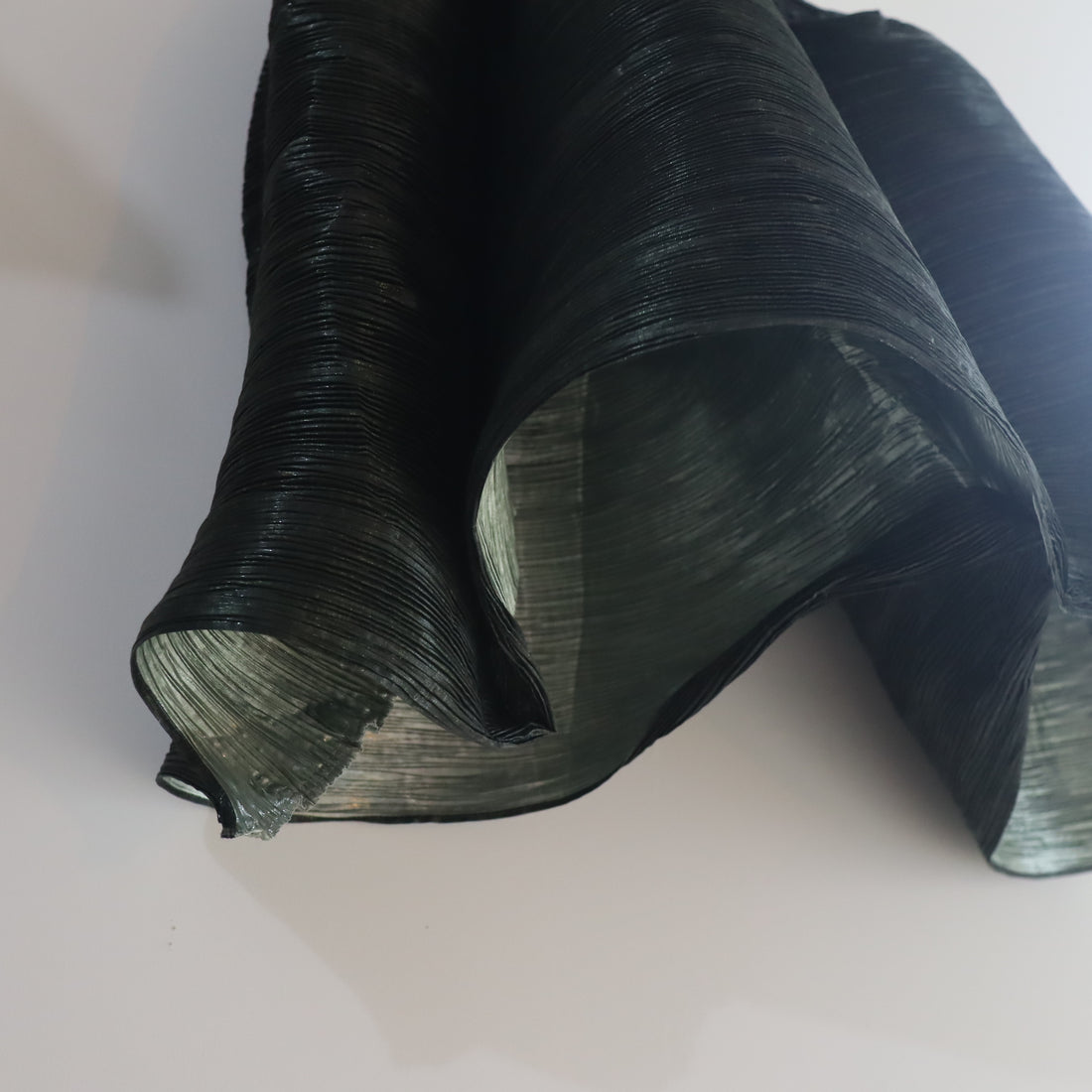 JULIA HEUER  KENZA HANDPLEATED SKIRT IN MOSS METALLIC