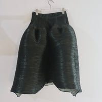 JULIA HEUER  KENZA HANDPLEATED SKIRT IN MOSS METALLIC