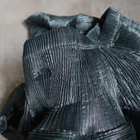 JULIA HEUER  KENZA HANDPLEATED SKIRT IN MOSS METALLIC