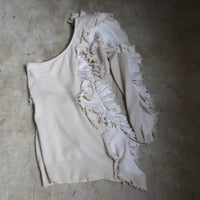 LOU DE BÈTOLY  ASYMMETRICAL RUFFLE CASHMERE DRESS