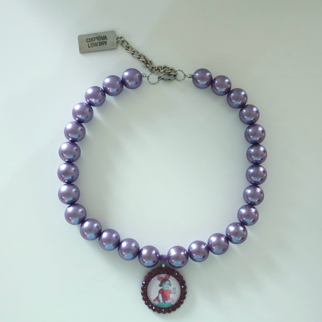 CHOPOVA LOWENA  PURPLE PEARL NECKLACE