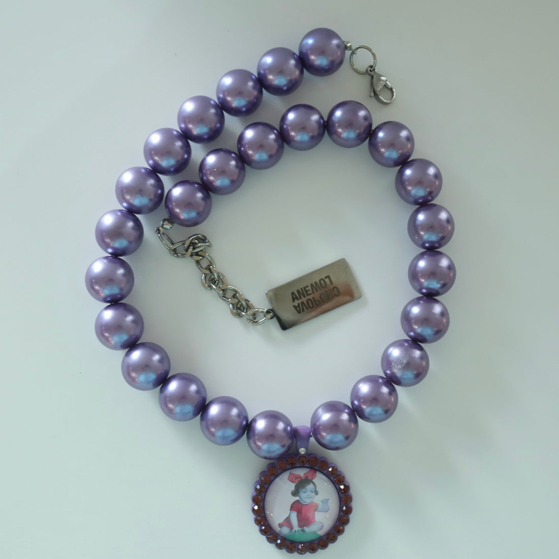 CHOPOVA LOWENA  PURPLE PEARL NECKLACE