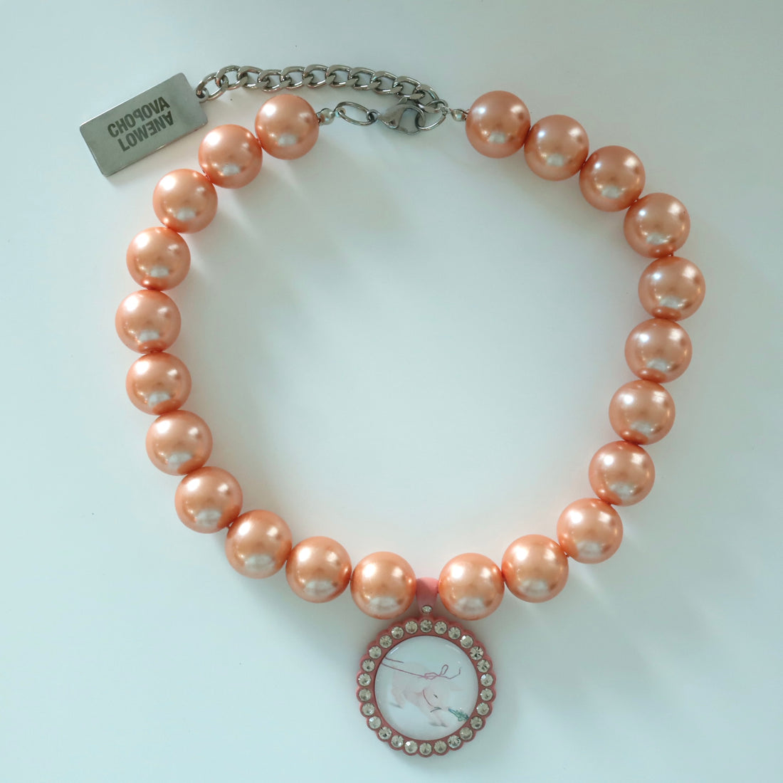 CHOPOVA LOWENA  ORANGE PEARL NECKLACE