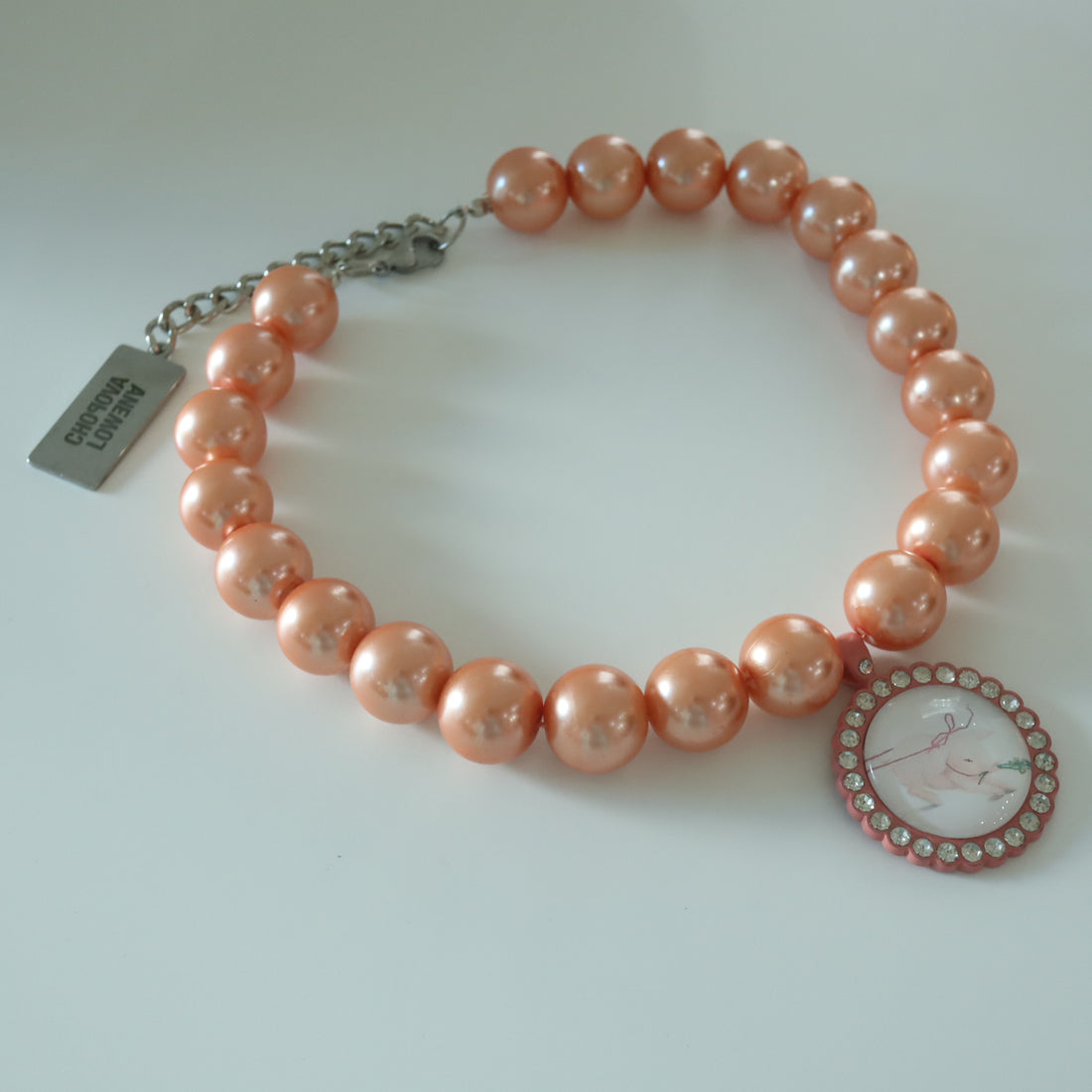 CHOPOVA LOWENA  ORANGE PEARL NECKLACE