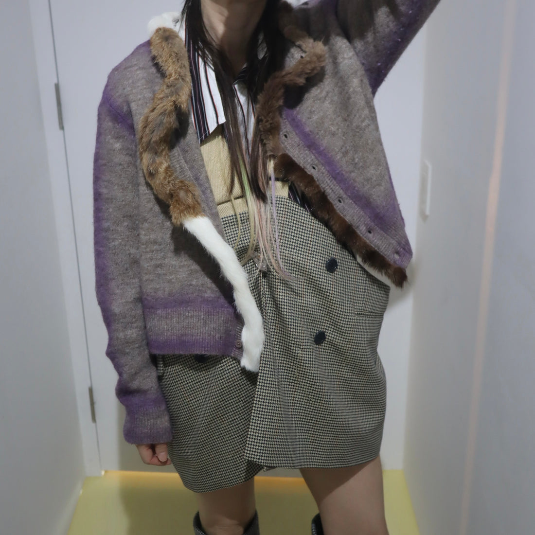 PROTOTYPES  FUR TRIM CARDIGAN