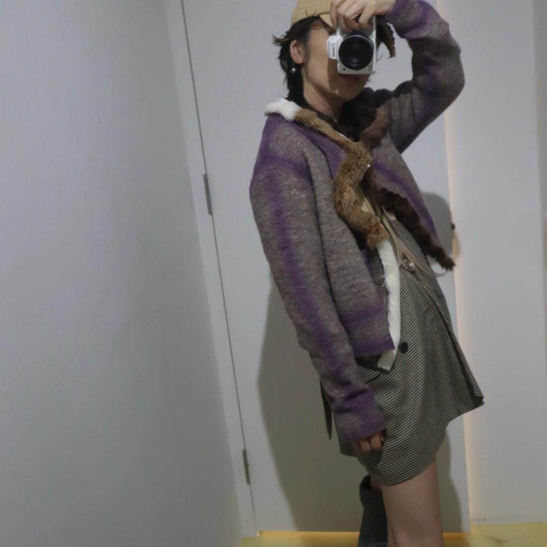PROTOTYPES  FUR TRIM CARDIGAN
