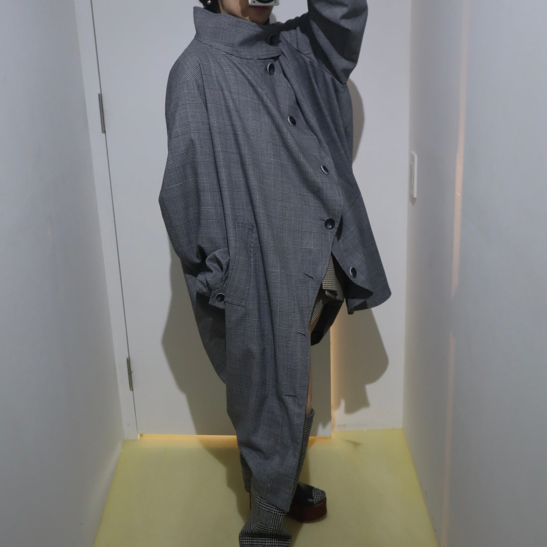ANREALAGE   BALL STAND COLLAR COAT