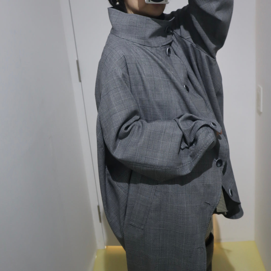 ANREALAGE   BALL STAND COLLAR COAT
