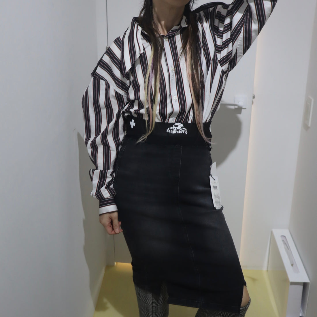 PROTOTYPES  WAISTBAND DENIM PENCIL SKIRT