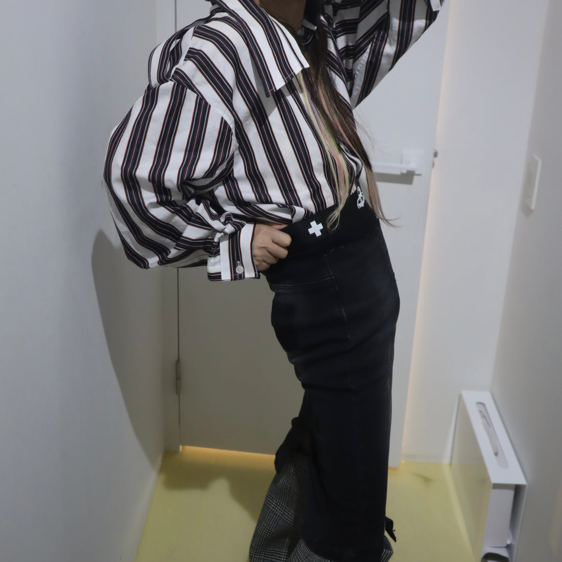 PROTOTYPES  WAISTBAND DENIM PENCIL SKIRT