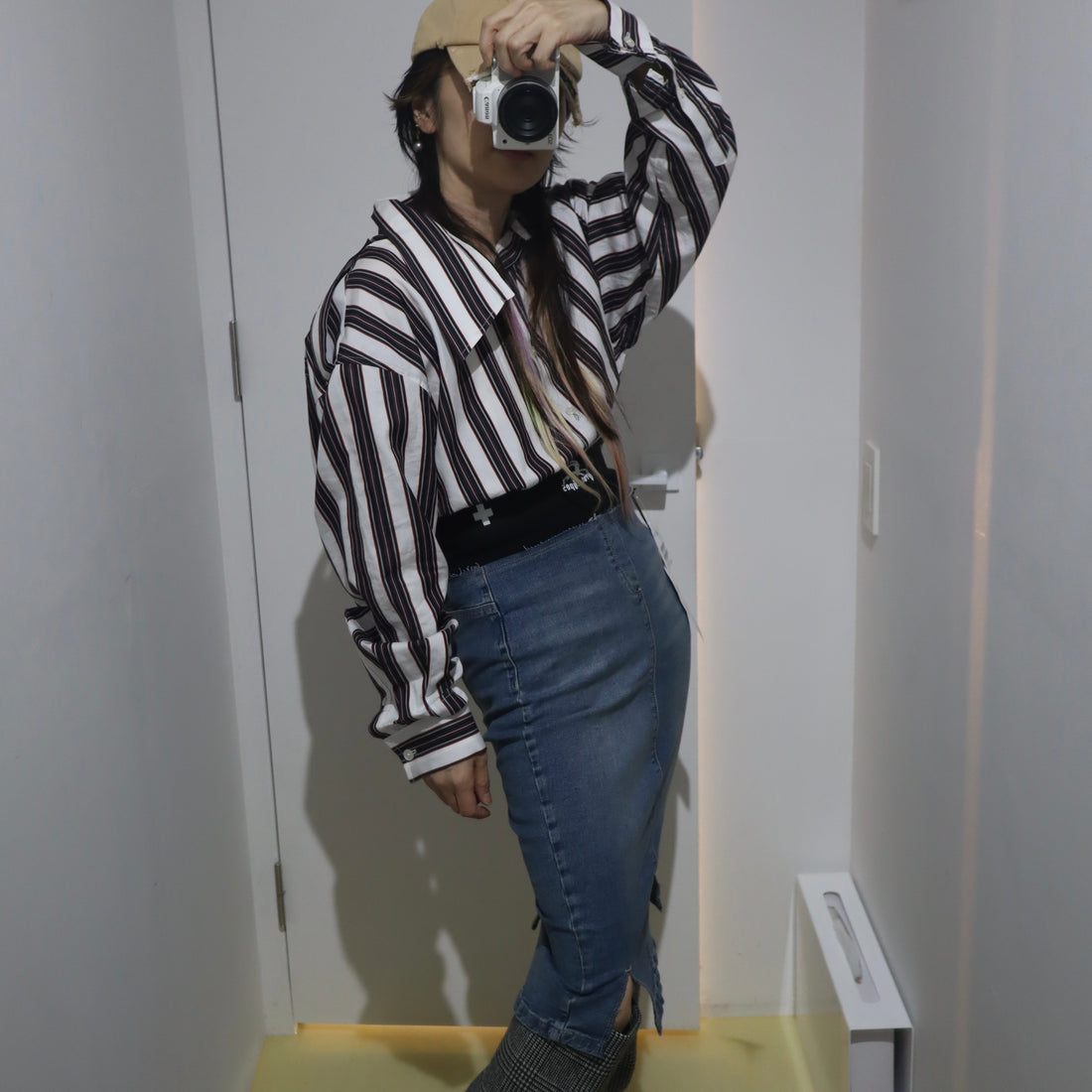 PROTOTYPES  WAISTBAND DENIM PENCIL SKIRT