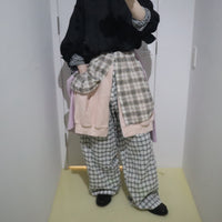 MIKIOSAKEBE  LAYERED PANTS WHITE-BEIGE