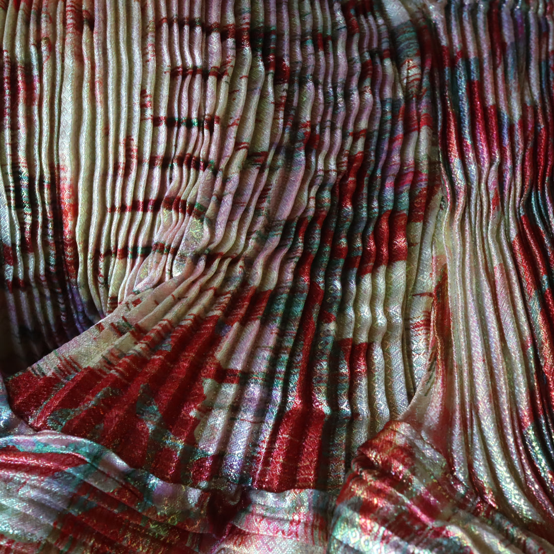 JULIA HEUER  HANDPLEATED KENZA SKIRT IRIDESCENTJIM