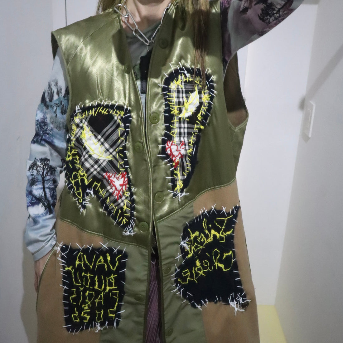 VAVA DUDU  EMBROIDERY LONG VEST