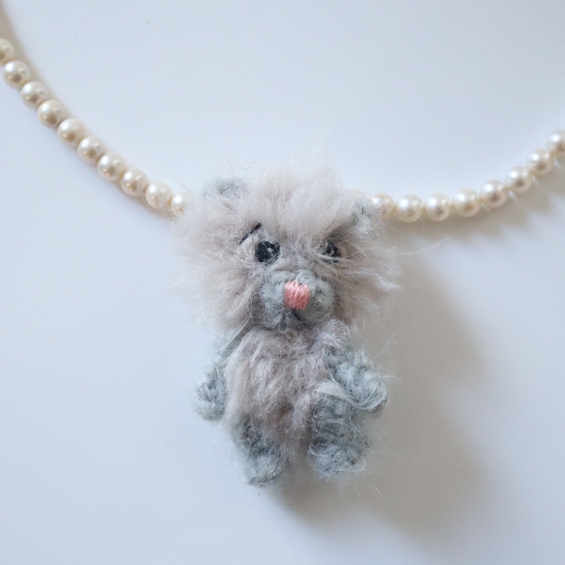 MINITURE FLUFFY BEAR ”LIGHT GRAY”