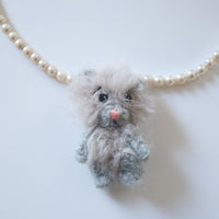 MINITURE FLUFFY BEAR ”LIGHT GRAY”