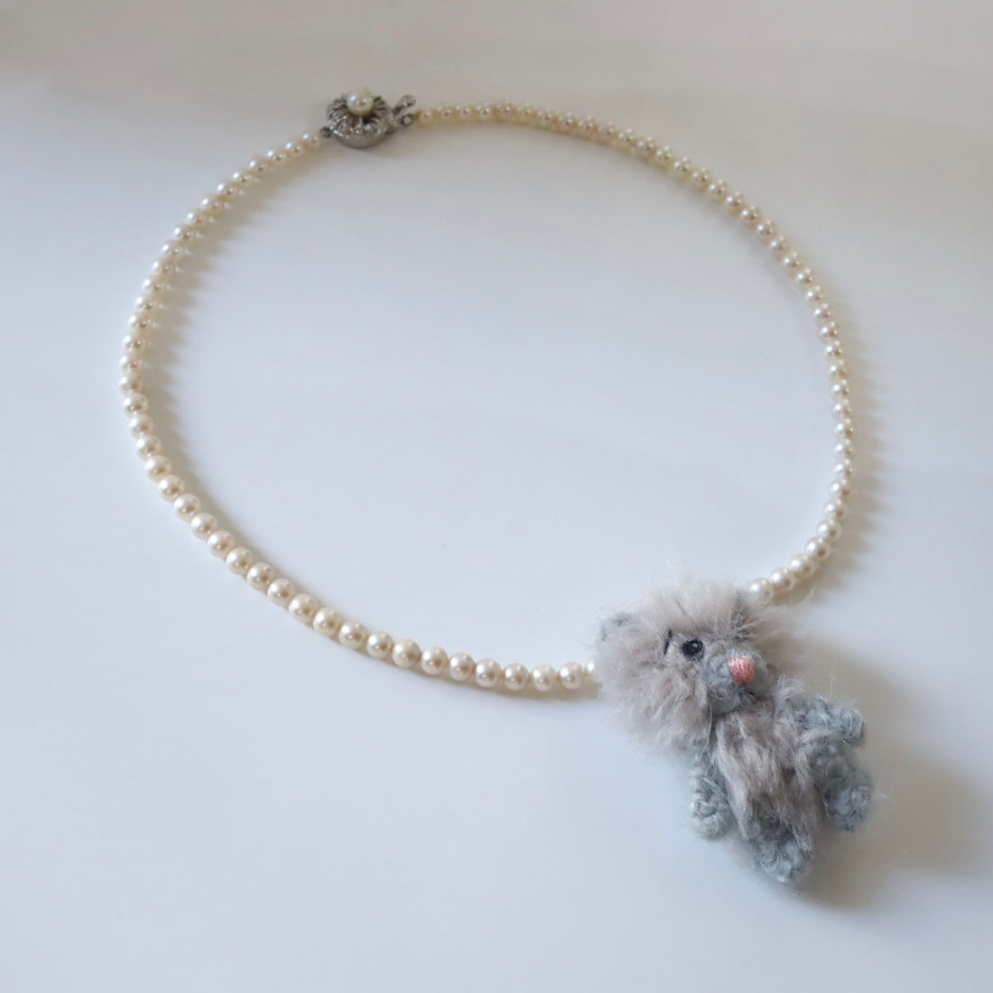 MINITURE FLUFFY BEAR ”LIGHT GRAY”