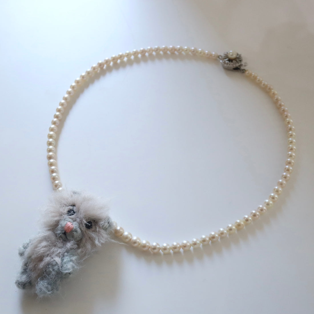 MINITURE FLUFFY BEAR ”LIGHT GRAY”